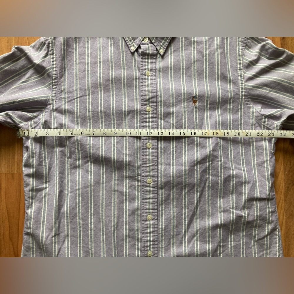 Ralph Lauren Custom Fit Flesh Pony Striped Button Down Mens XL Long Sleeve Shirt - Picture 4 of 7